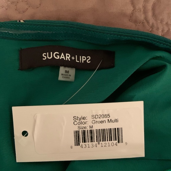 77. Sugar + Lips Green Spaghetti Halter Dress - Picture 9 of 12